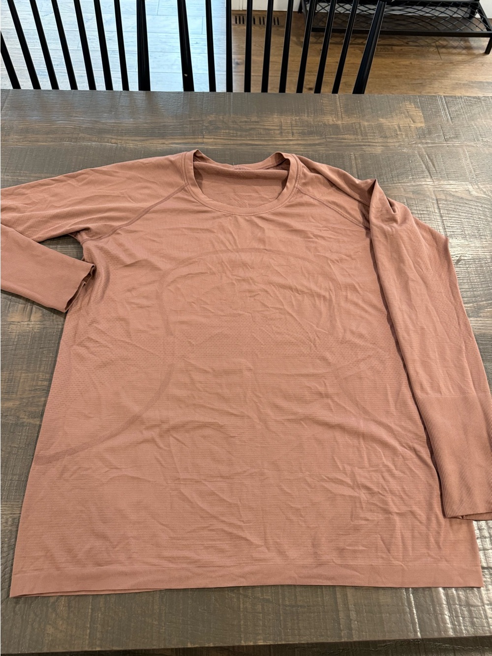 Lululemon swiftly tech hip length long sleeve shirt in blush rose